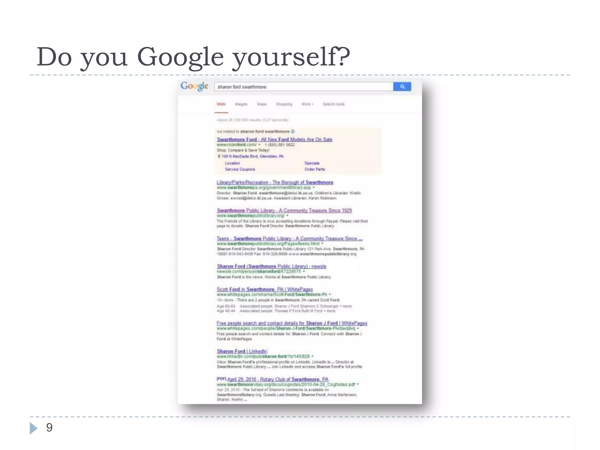 Do you Google yourself?

9

 