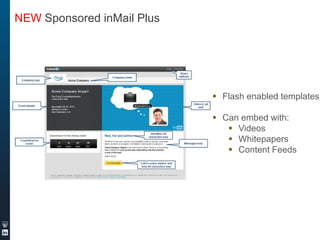NEW Sponsored inMail Plus

 Flash enabled templates
 Can embed with:
 Videos
 Whitepapers
 Content Feeds

 