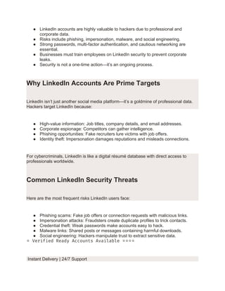 Comprehensive Guide to LinkedIn Account Security Risks and Protection ...