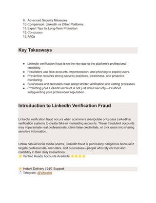 Comprehensive Guide to Preventing LinkedIn Account Verification Fraud | PDF
