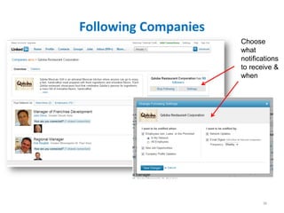 Following Companies
                      Choose
                      what
                      notifications
                      to receive &
                      when




                             36
 