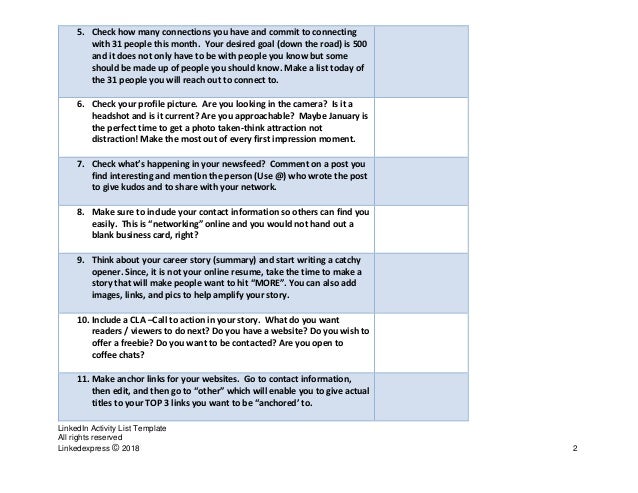 31 Ways To Get Out Of Your Linkedin Comfort Zone Activity List Jan