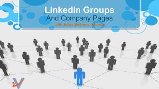 LinkedIn Groups
And Company Pages
with Juliet McEwen Johnson

 