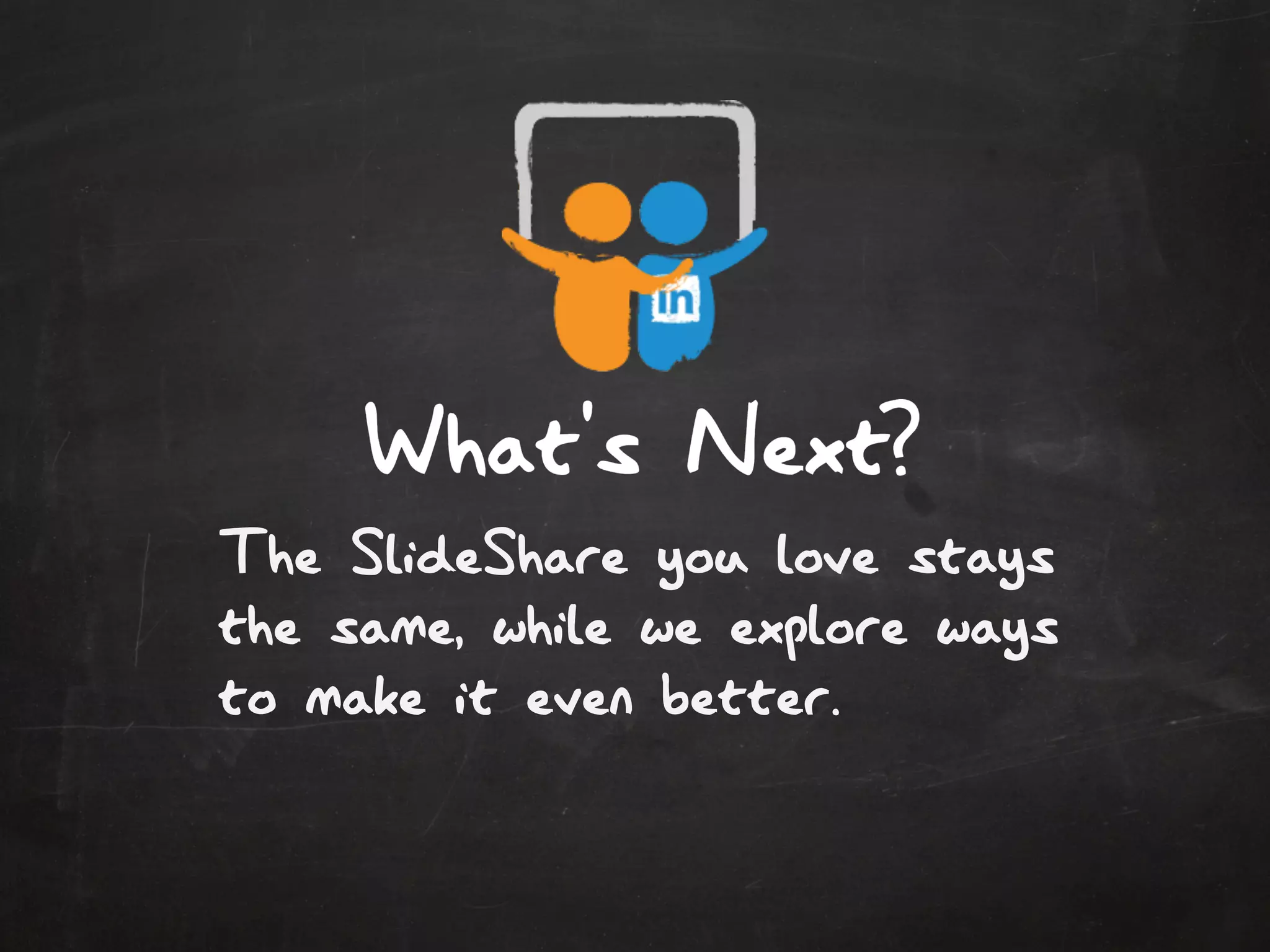 The SlideShare you love stays
the same, while we explore ways
to make it even better.
 