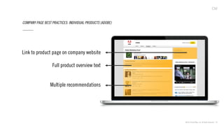 ©2013 Critical Mass, Inc. All Rights Reserved | 18
COMPANY PAGE BEST PRACTICES: INDIVIDUAL PRODUCTS (ADOBE)
 