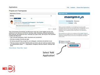 Select ‘Add
Application’
 