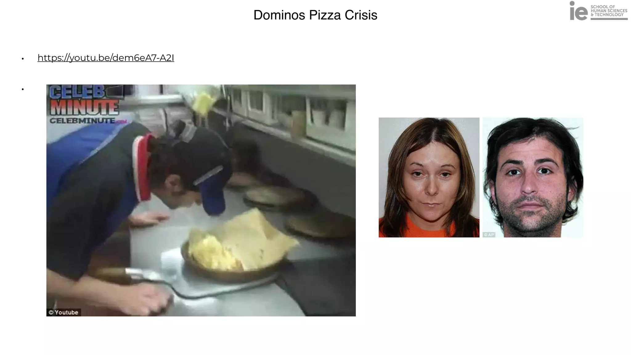 Dominos Pizza Crisis
• https://youtu.be/dem6eA7-A2I


•
 