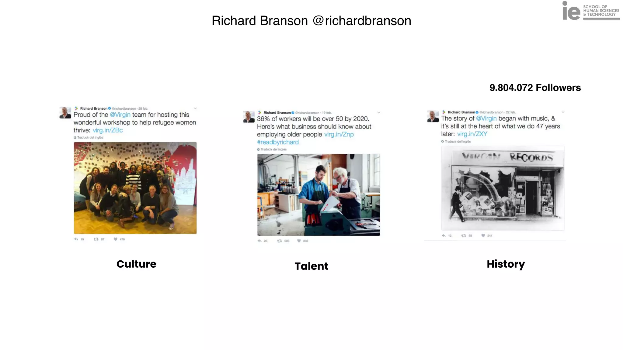 Richard Branson @richardbranson
9.804.072 Followers
Culture Talent History
 