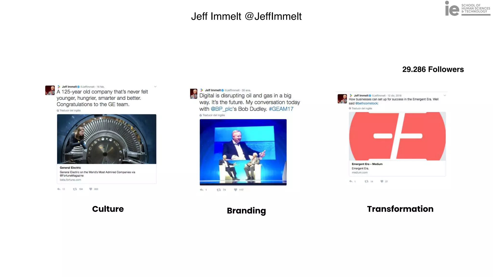 Jeff Immelt @JeffImmelt
29.286 Followers
Culture Branding Transformation
 