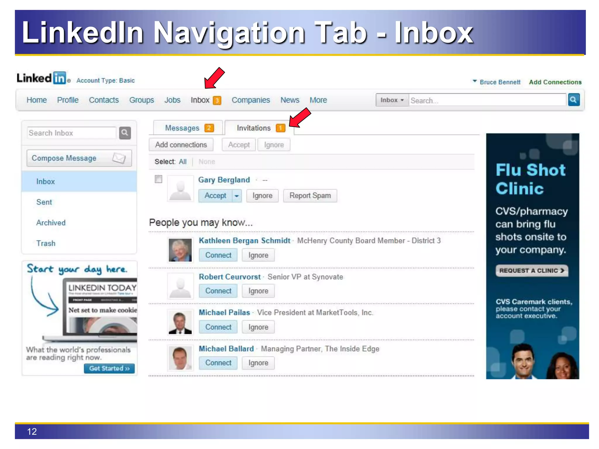 12
LinkedIn Navigation Tab - Inbox
 