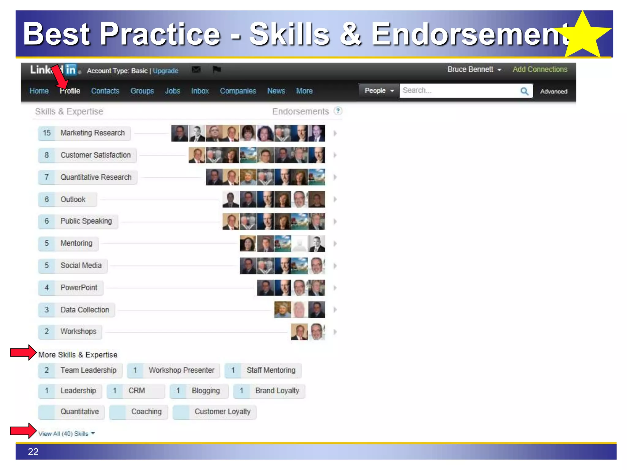 22
Best Practice - Skills & Endorsements
 