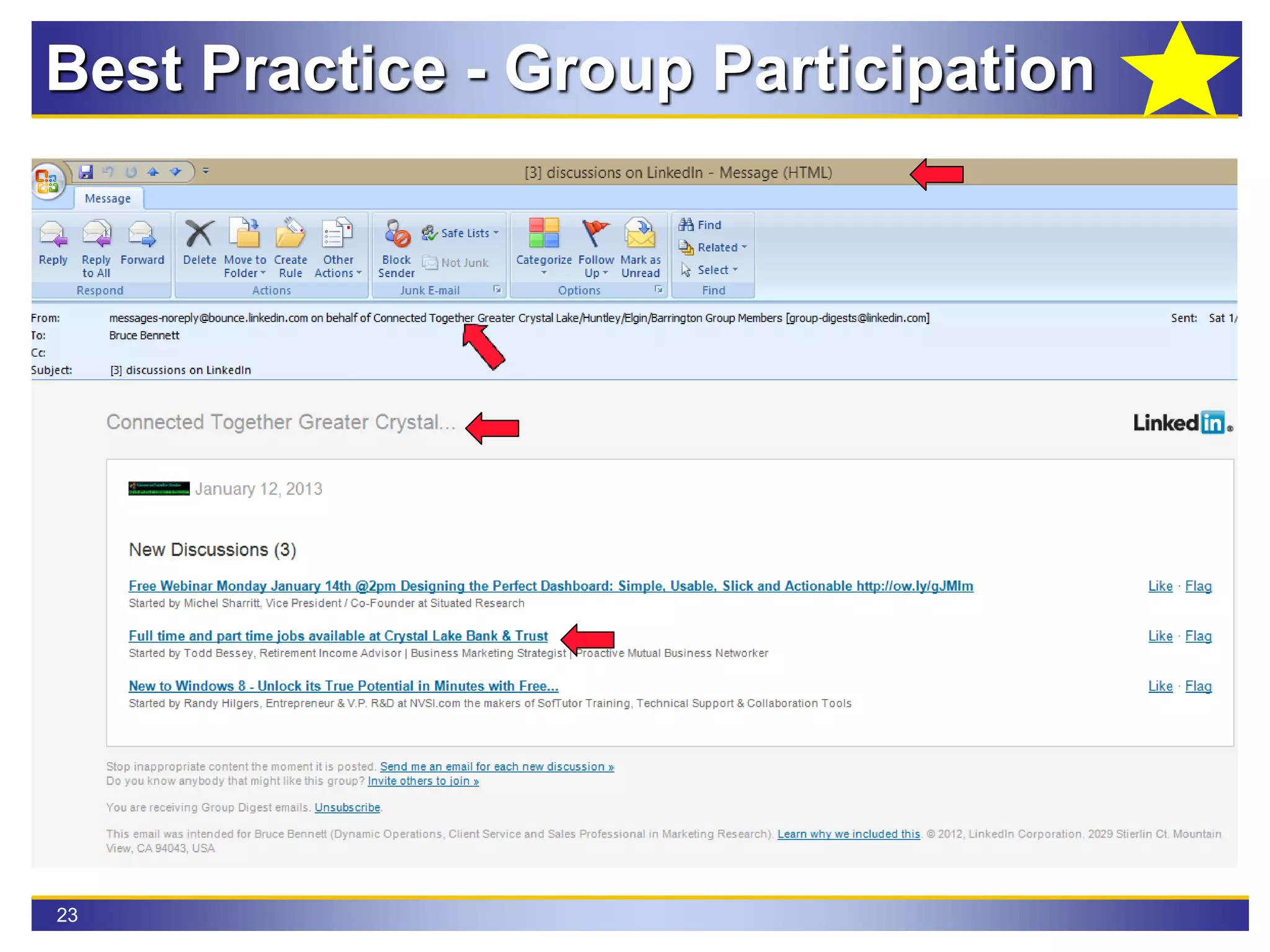 23
Best Practice - Group Participation
 
