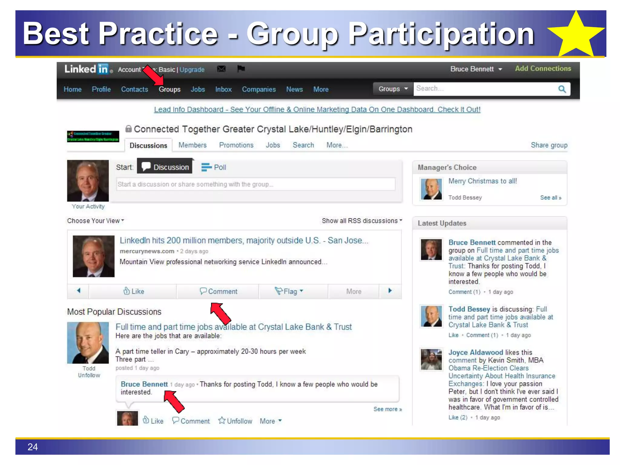 24
Best Practice - Group Participation
 