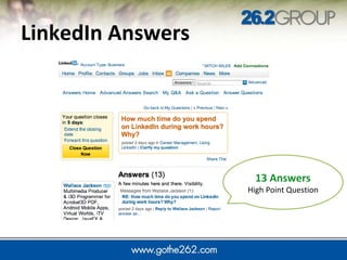 LinkedIn Answers  13 Answers High Point Question 