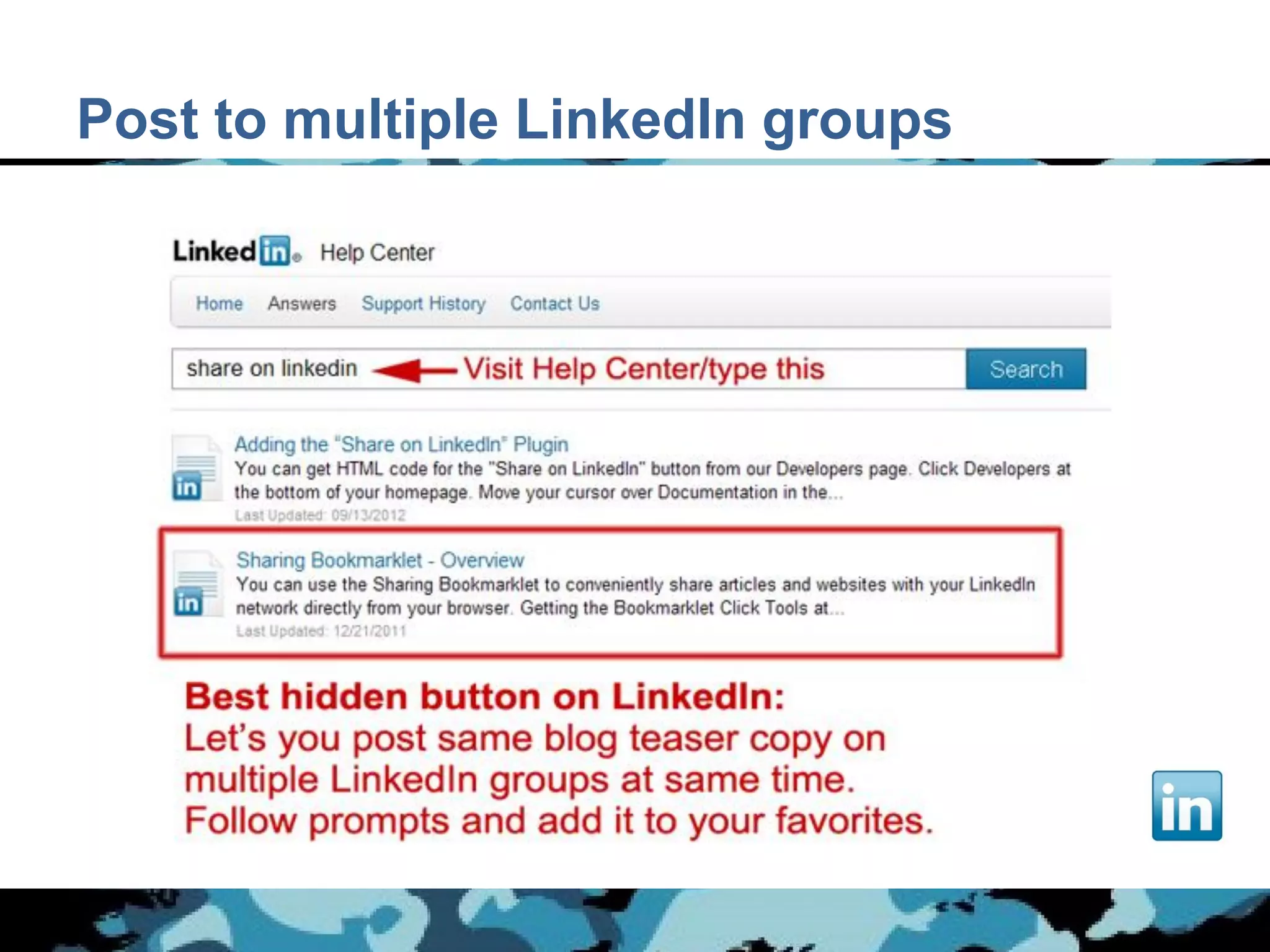 Post to multiple LinkedIn groups
 