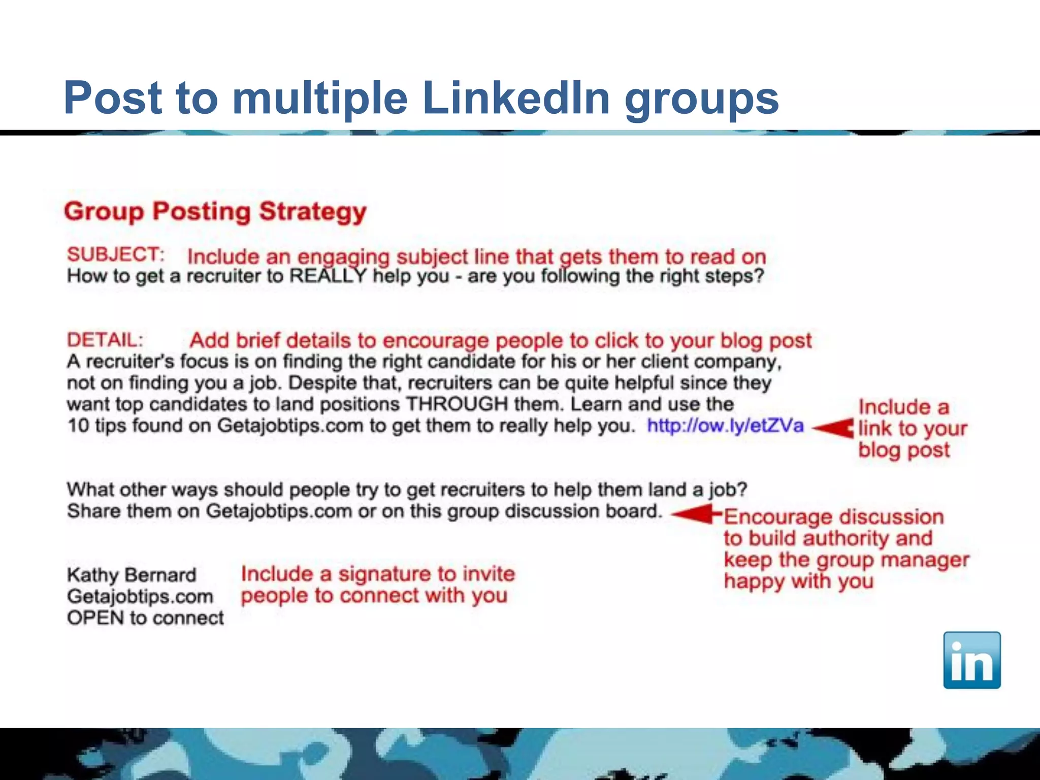 Post to multiple LinkedIn groups
 