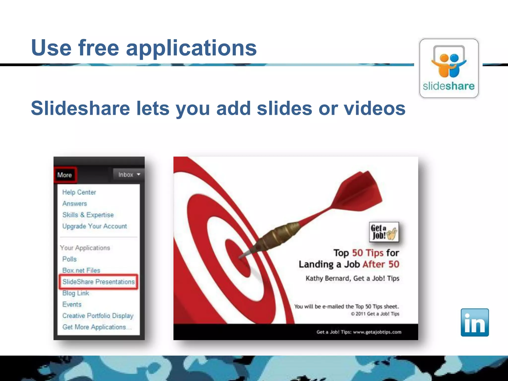 Use free applications

Slideshare lets you add slides or videos
 