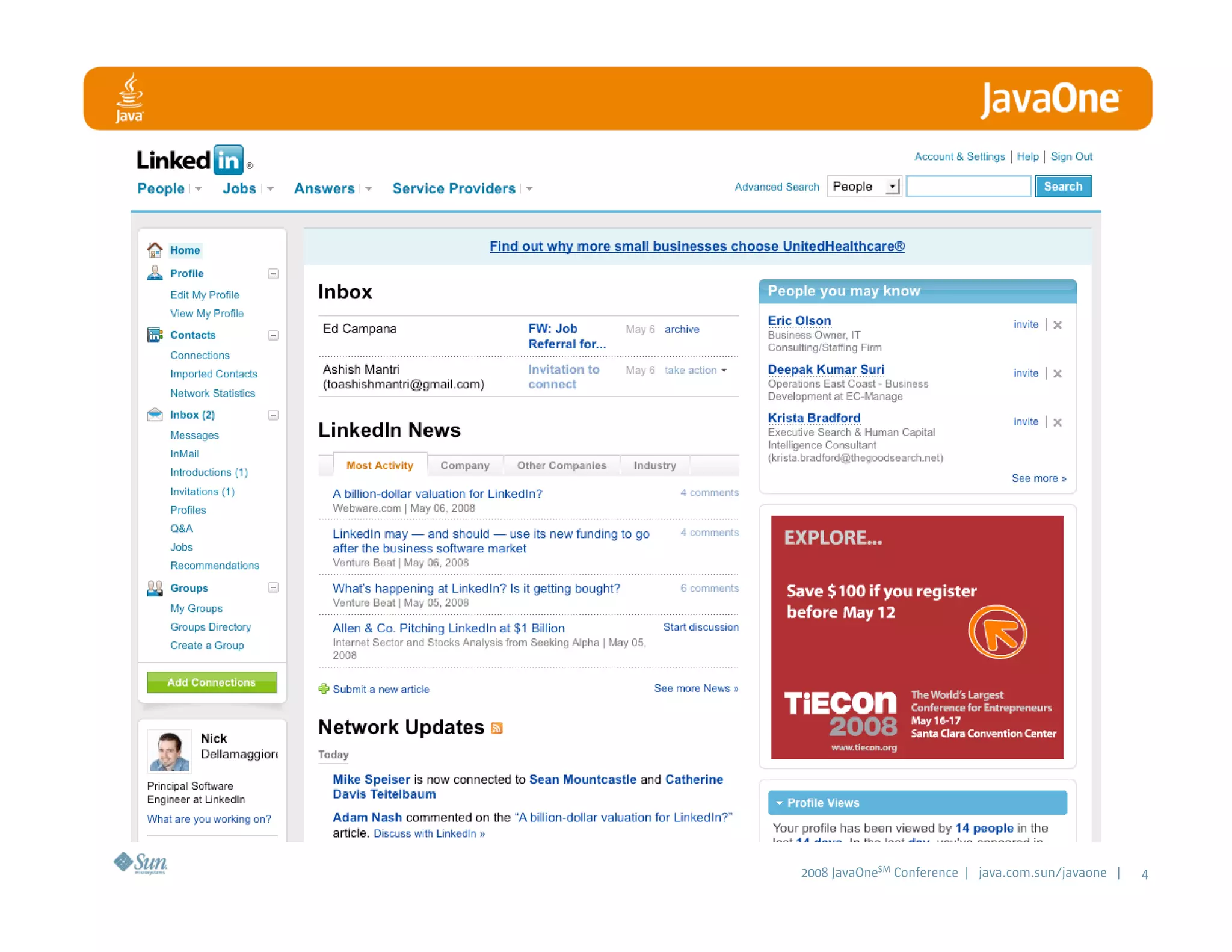 LinkedIn - A Professional Network built with Java Technologies and Agile Practices