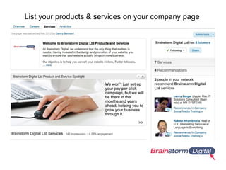 List your products & services on your company page