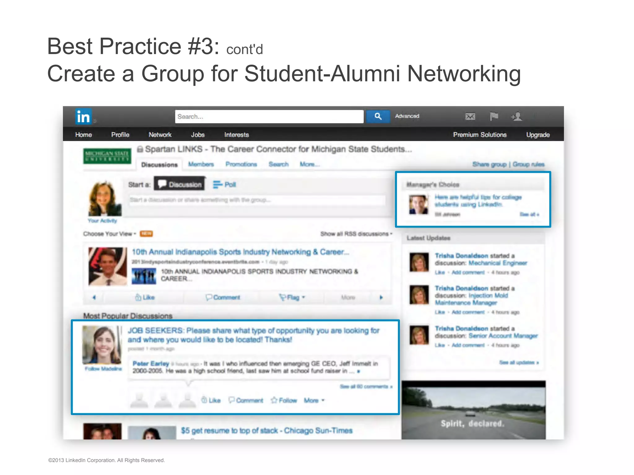 University Pages and Alumni Tool

©2013 LinkedIn Corporation. All Rights Reserved.

 