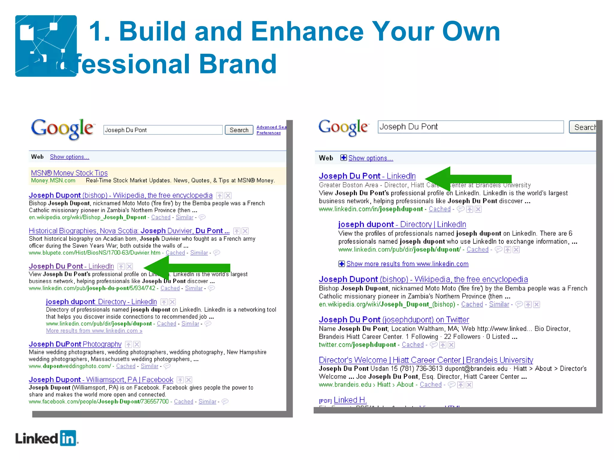 1. 1. Build and Enhance Your Own
Professional Brand
 