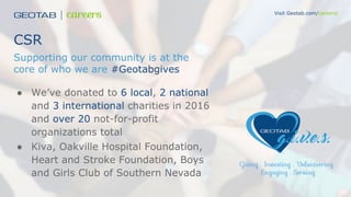 Why You Want to Work @ Geotab