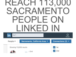 REACH 113,000
SACRAMENTO
PEOPLE ON
LINKED IN
 