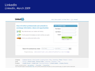 LinkedIn LinkedIn, March 2009 