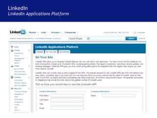 LinkedIn LinkedIn Applications Platform 