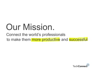 Our Mission.
Connect the world’s professionals
to make them more productive and successful
 