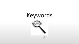 Keywords
 
