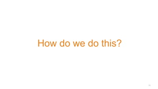 11
How do we do this?
 