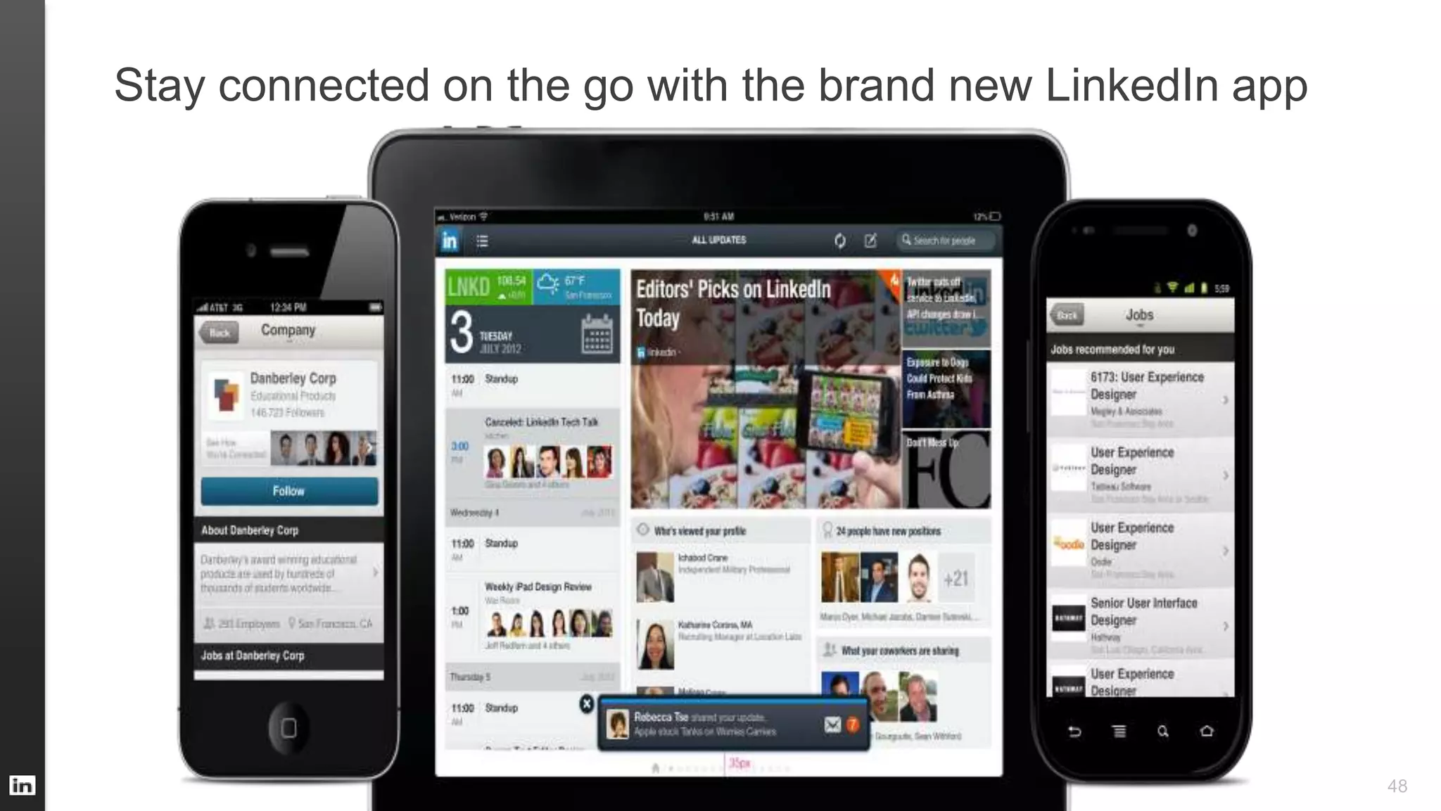 Stay connected on the go with the brand new LinkedIn app
48
 