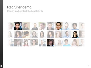 Recruiter demo
47
Identify and contact the best talents
 