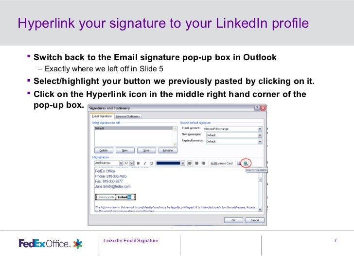 add linkedin button to outlook email signature add linkedin button to outlook email signature