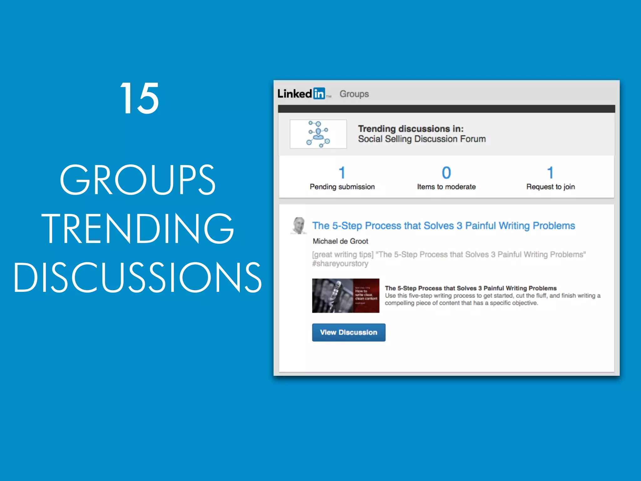 GROUPS
TRENDING
DISCUSSIONS
15