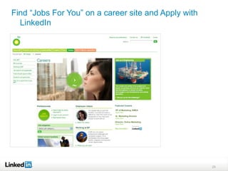 Find “Jobs For You” on a career site and Apply with
  LinkedIn




                                                      25
 