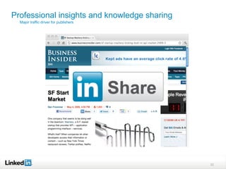 Professional insights and knowledge sharing
  Major traffic driver for publishers




                                              32
 