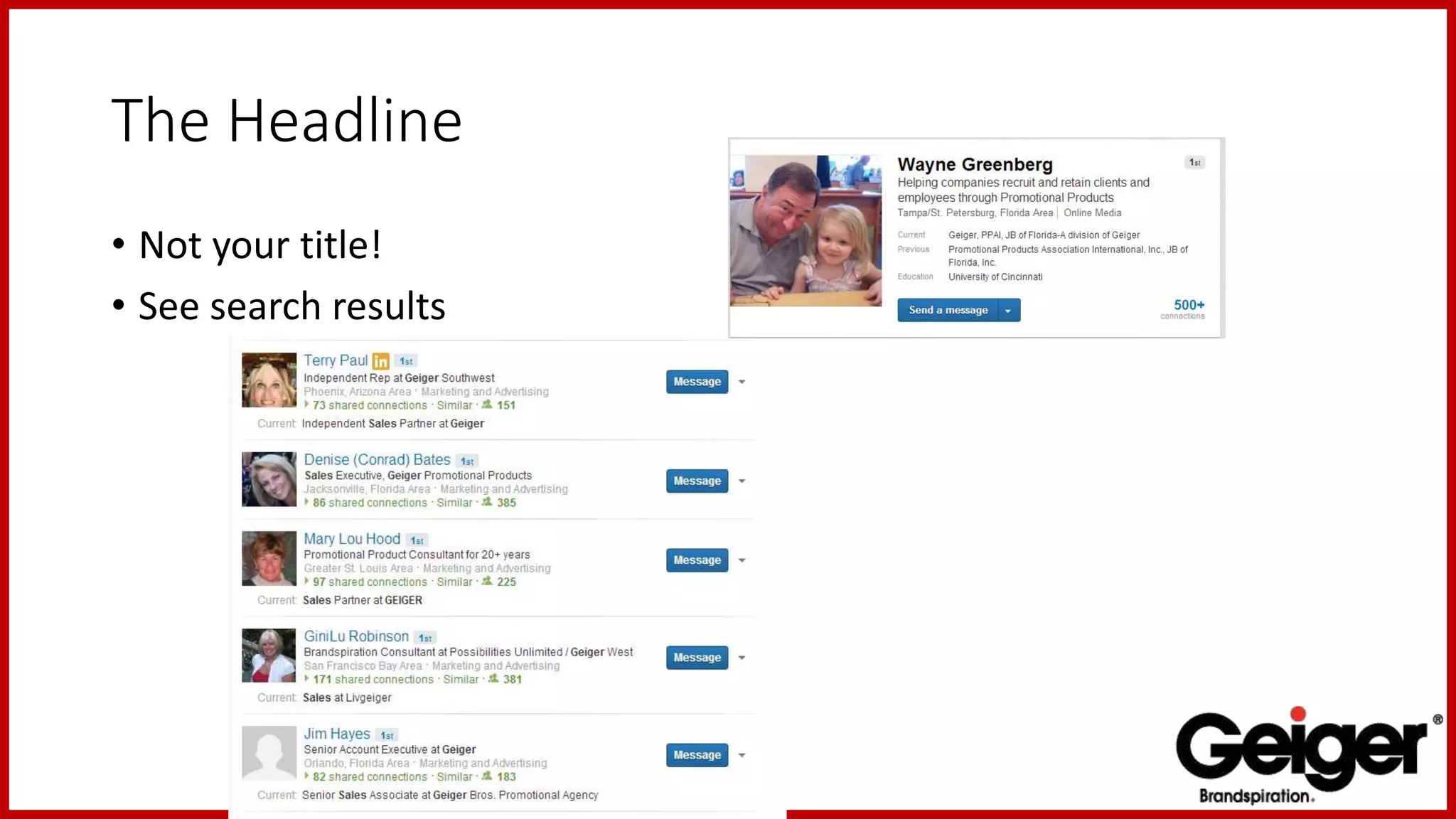 The Headline
• Not your title!
• See search results
 