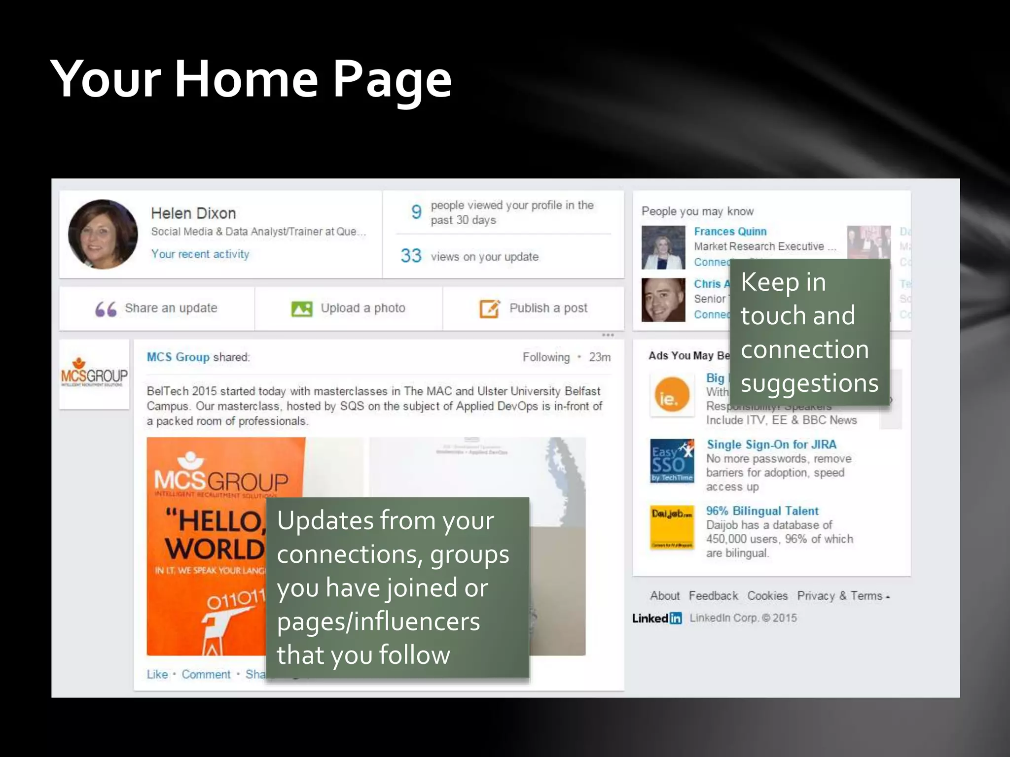 Joining groups
Search for
groups related
to your area
If you want,
view the group
(open groups)
Or request to
join (private
groups) You can join up to 65 groups!
 