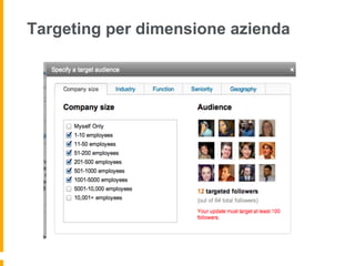 Targeting per dimensione azienda
 