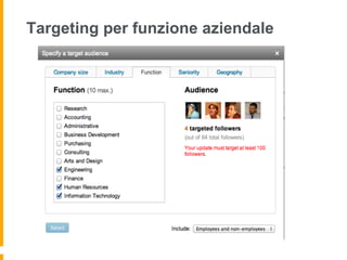 Targeting per funzione aziendale
 