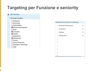 Targeting per Funzione e seniority
 