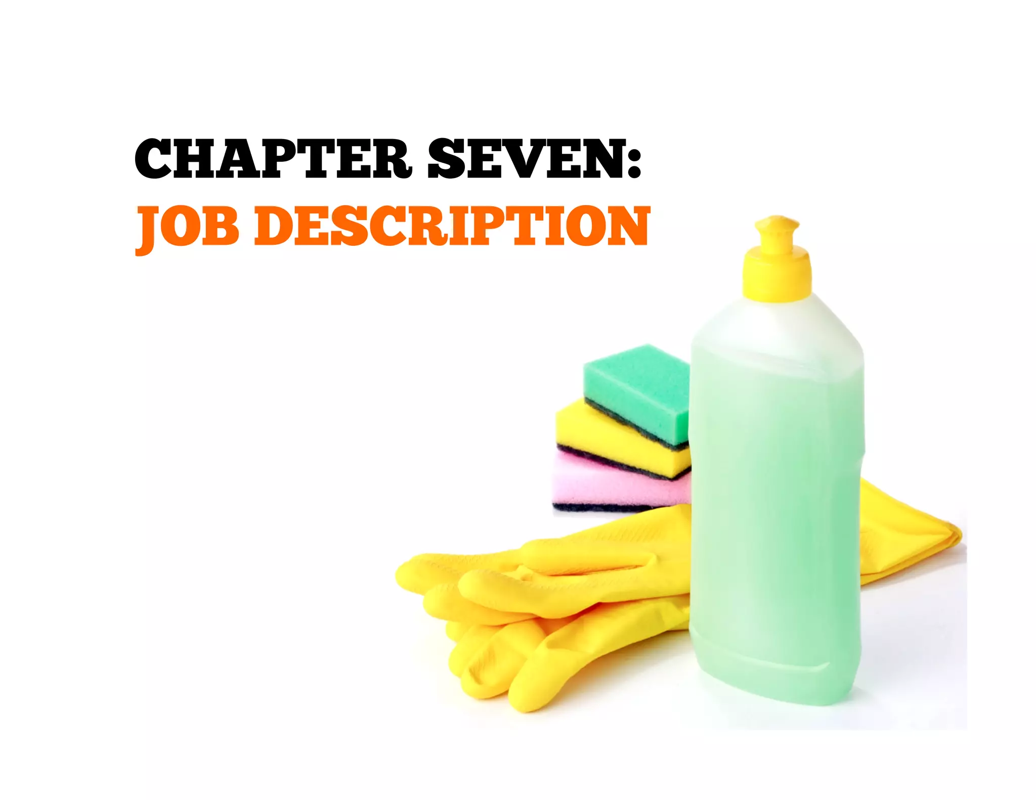 CHAPTER SEVEN:
JOB DESCRIPTION

 