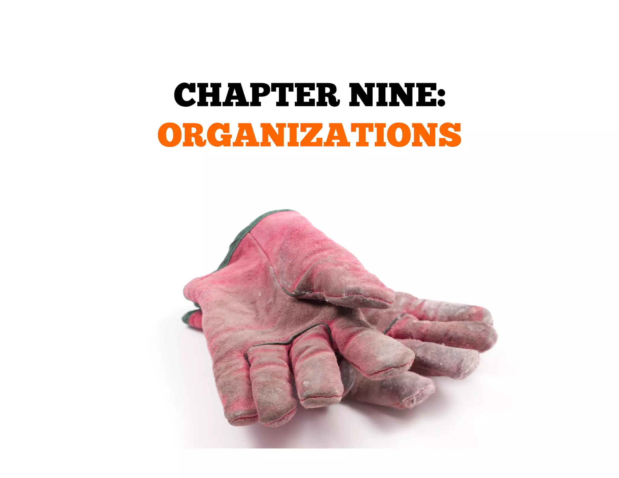 CHAPTER NINE:
ORGANIZATIONS

 