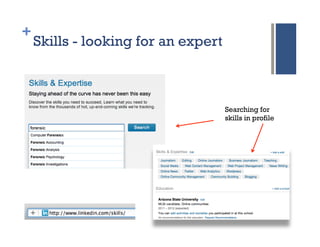 +
    Skills - looking for an expert



                                     Searching for
                                     skills in profile
 
