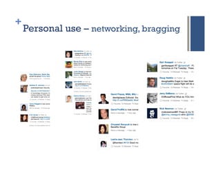 +
    Personal use – networking, bragging
 