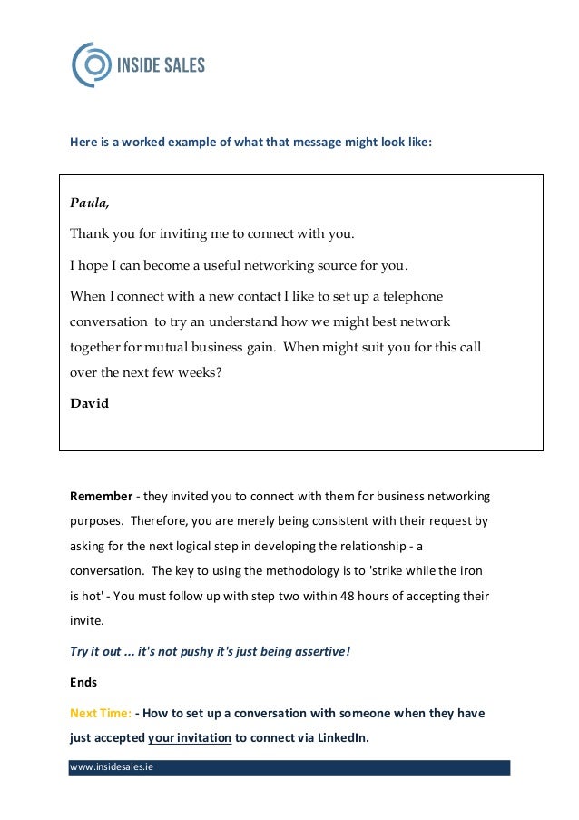 Linkedin connection request message template Linkedin connection request message template