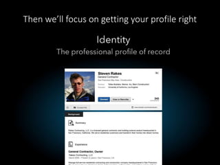 Then we’ll focus on getting your profile right 
 