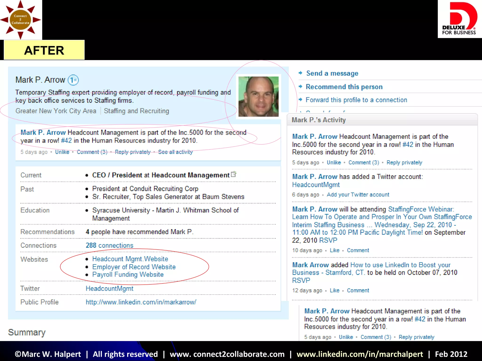 AFTER




©Marc W. Halpert | All rights reserved | www. connect2collaborate.com | www.linkedin.com/in/marchalpert | Feb 2012
 